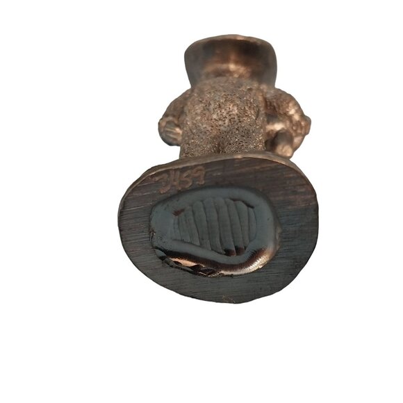 Michael Ricker Signed Pewter Little boy Sheriff Costume With Teddy Bear Statue - Picture 4 of 5